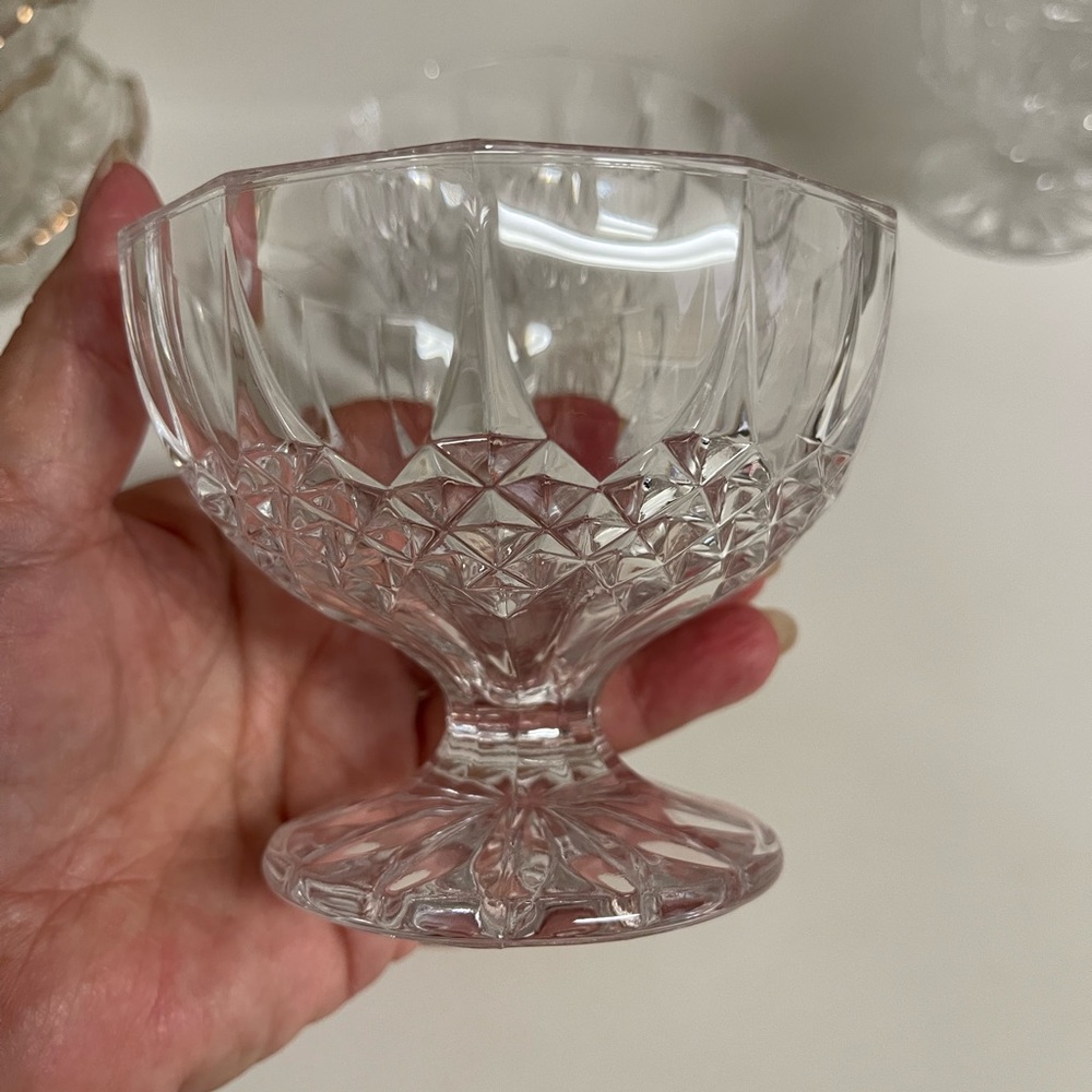 (4) Vintage Cut Crystal Dessert Bowls
